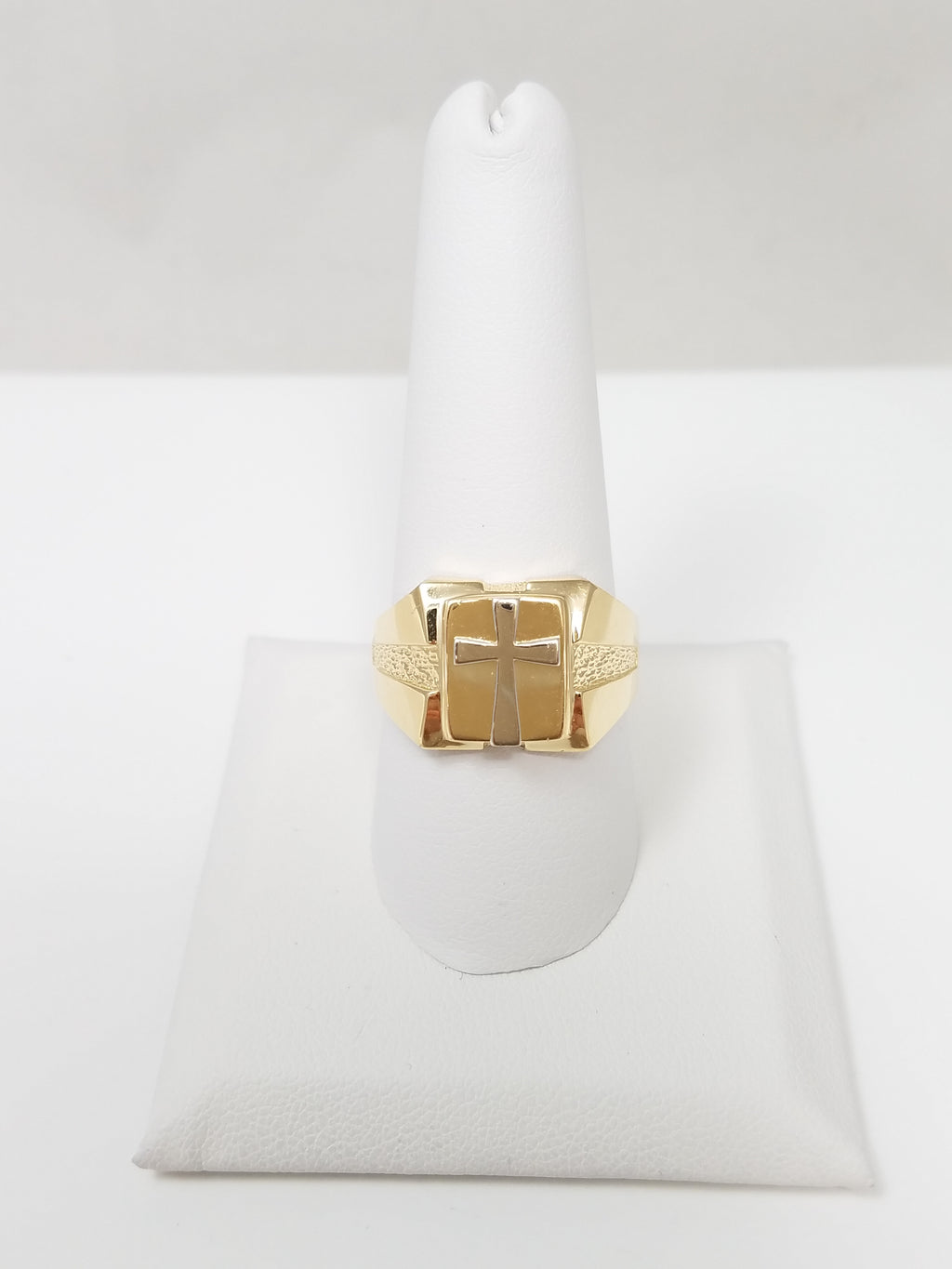 Men's 14k Two Tone Gold Cross Ring