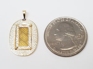 Fine .999 1 Gram Gold Bar 14k Gold Pendant