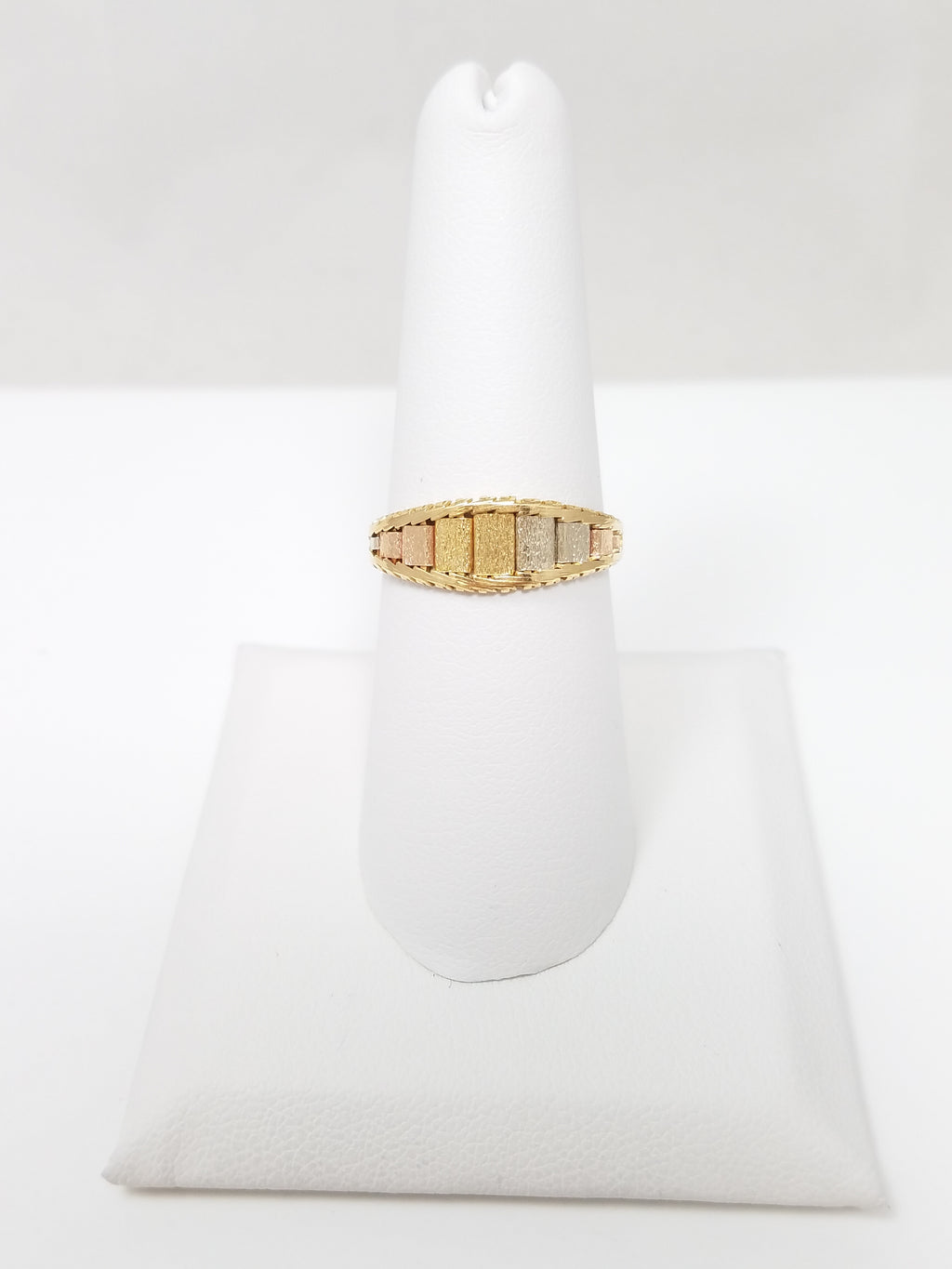 Bright 18k Tri-Color Gold Riccio Link Ring