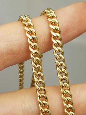 Sporty 18" Hollow 10k Yellow Gold Curb Link Chain Necklace