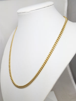 Sporty 18" Hollow 10k Yellow Gold Curb Link Chain Necklace