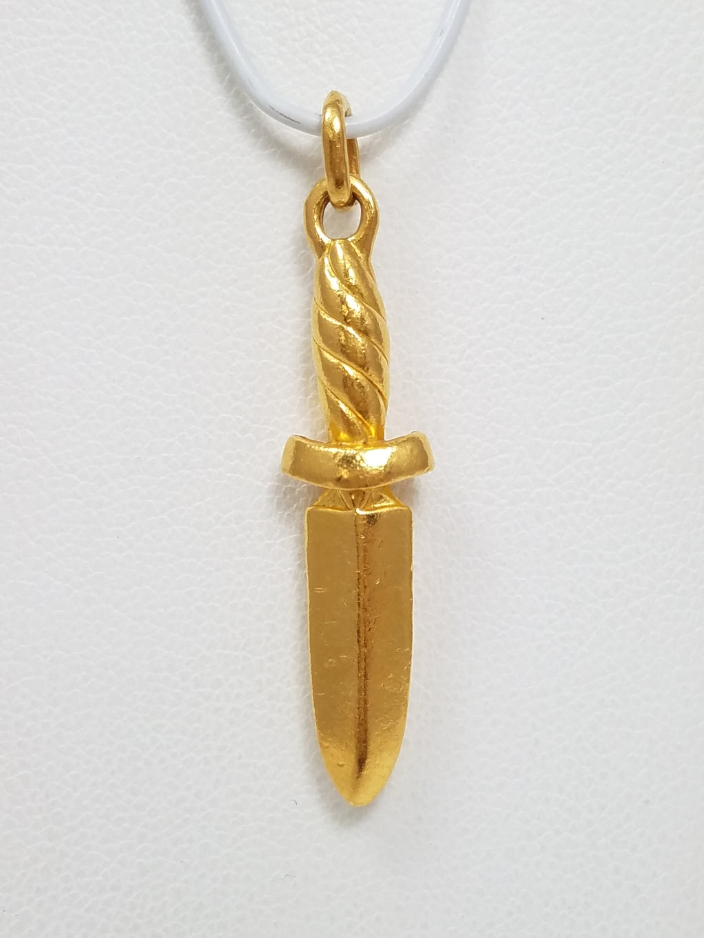 $1,300 Retail MENE 24k Solid Gold Dagger Pendant