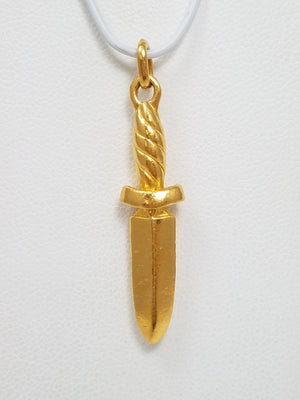 $1,300 Retail MENE 24k Solid Gold Dagger Pendant