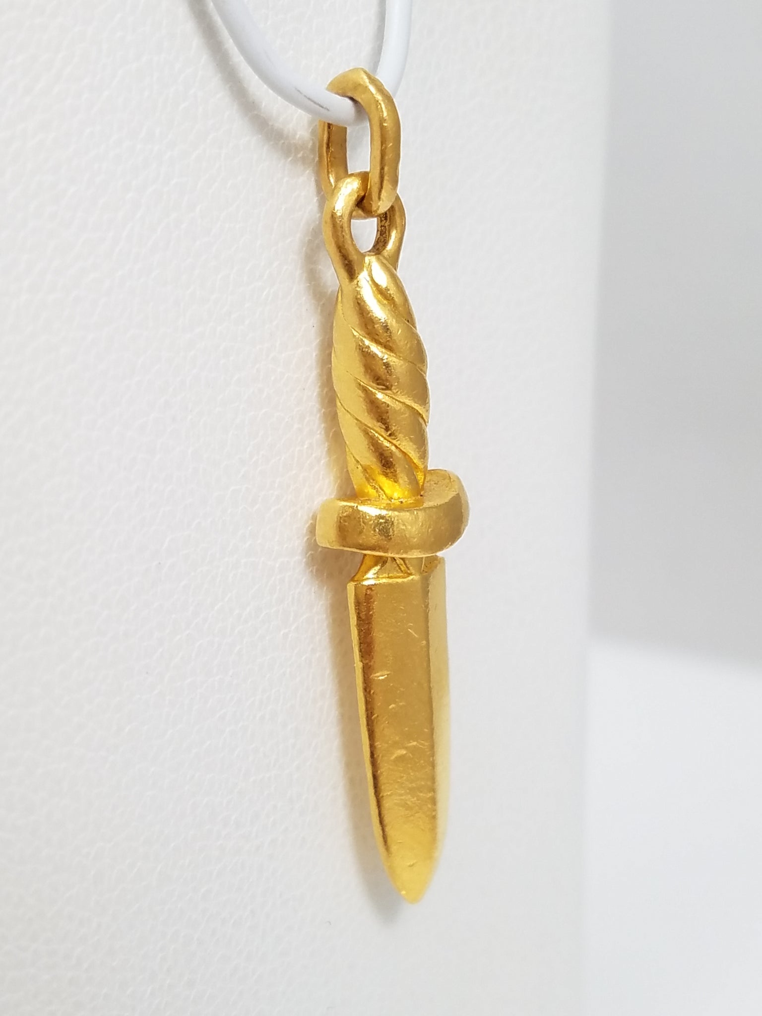 $1,300 Retail MENE 24k Solid Gold Dagger Pendant