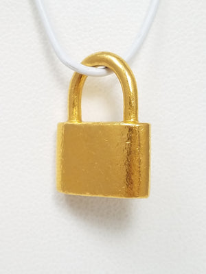 Radiant MENE 24k Gold Lock Pendant $2,100 Retail!