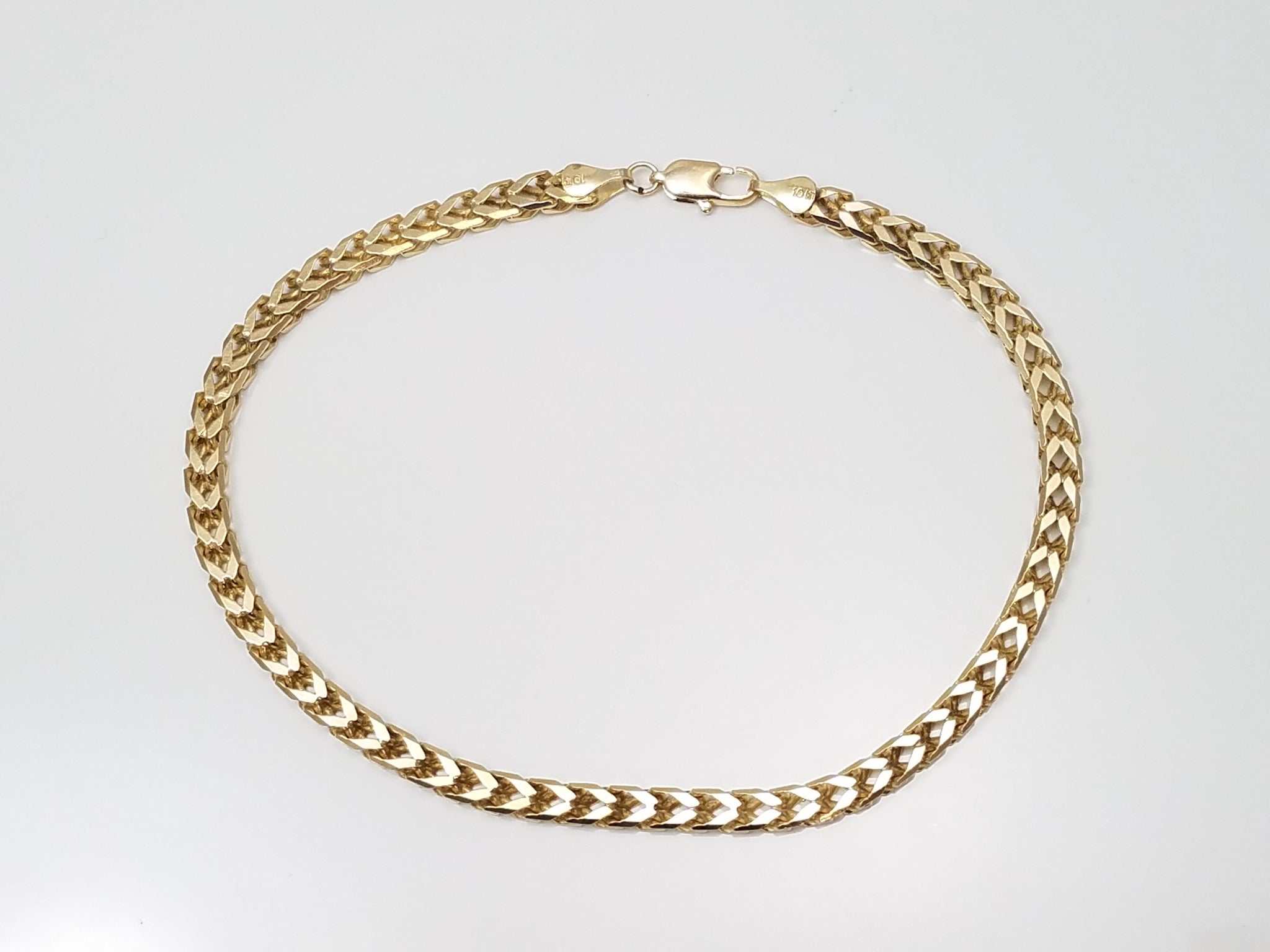 Men's 10k Yellow Gold Solid Franco Link 9" Bracelet