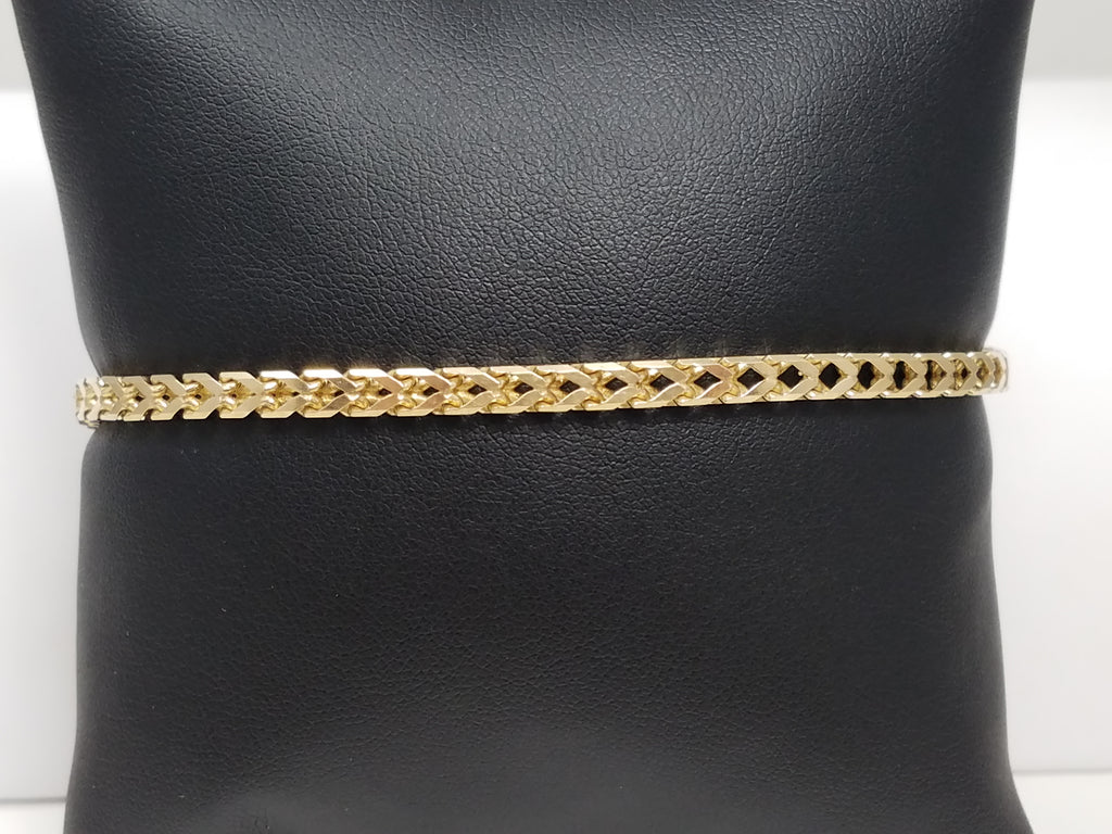 Men's 10k Yellow Gold Solid Franco Link 9" Bracelet
