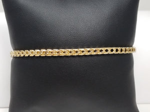 Men's 10k Yellow Gold Solid Franco Link 9" Bracelet