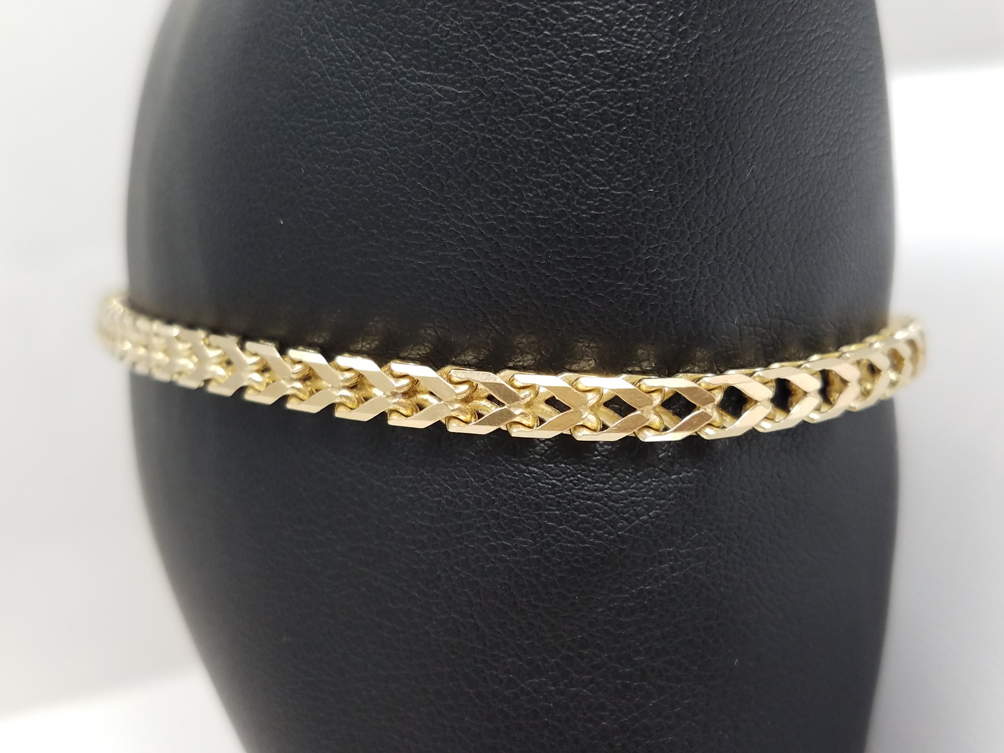 Men's 10k Yellow Gold Solid Franco Link 9" Bracelet