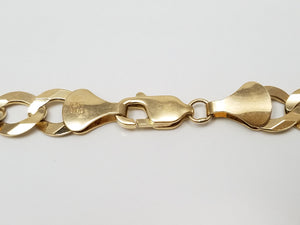 Sporty 22" Solid 10k Yellow Gold Curb Link Chain Necklace