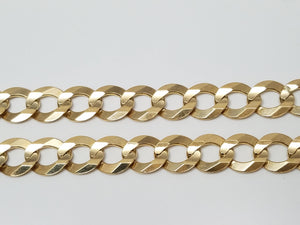 Sporty 22" Solid 10k Yellow Gold Curb Link Chain Necklace
