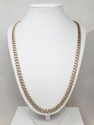 Epic 10k Two Tone Gold Hollow Cuban Link 24.5" Necklace