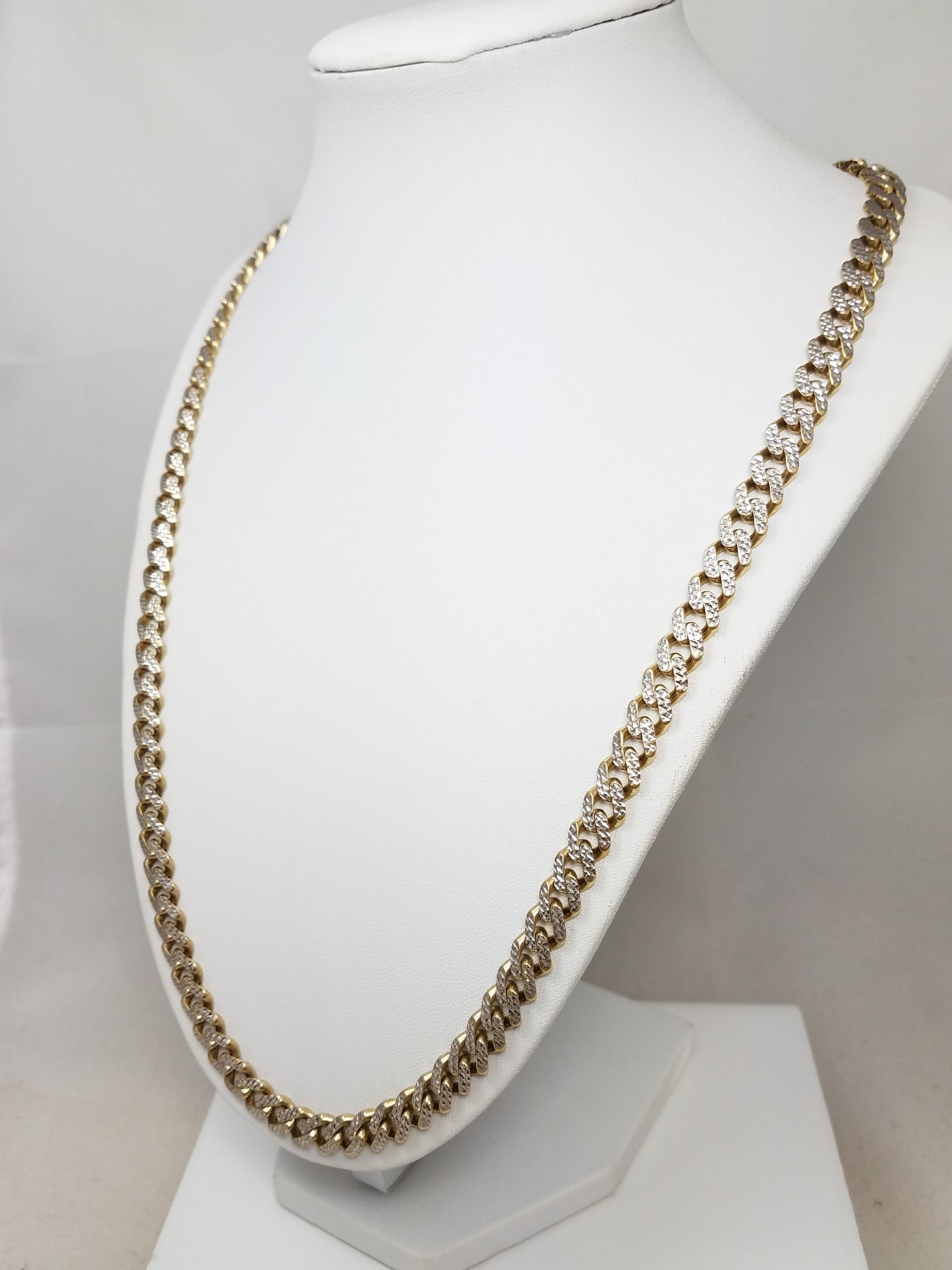 Epic 10k Two Tone Gold Hollow Cuban Link 24.5" Necklace