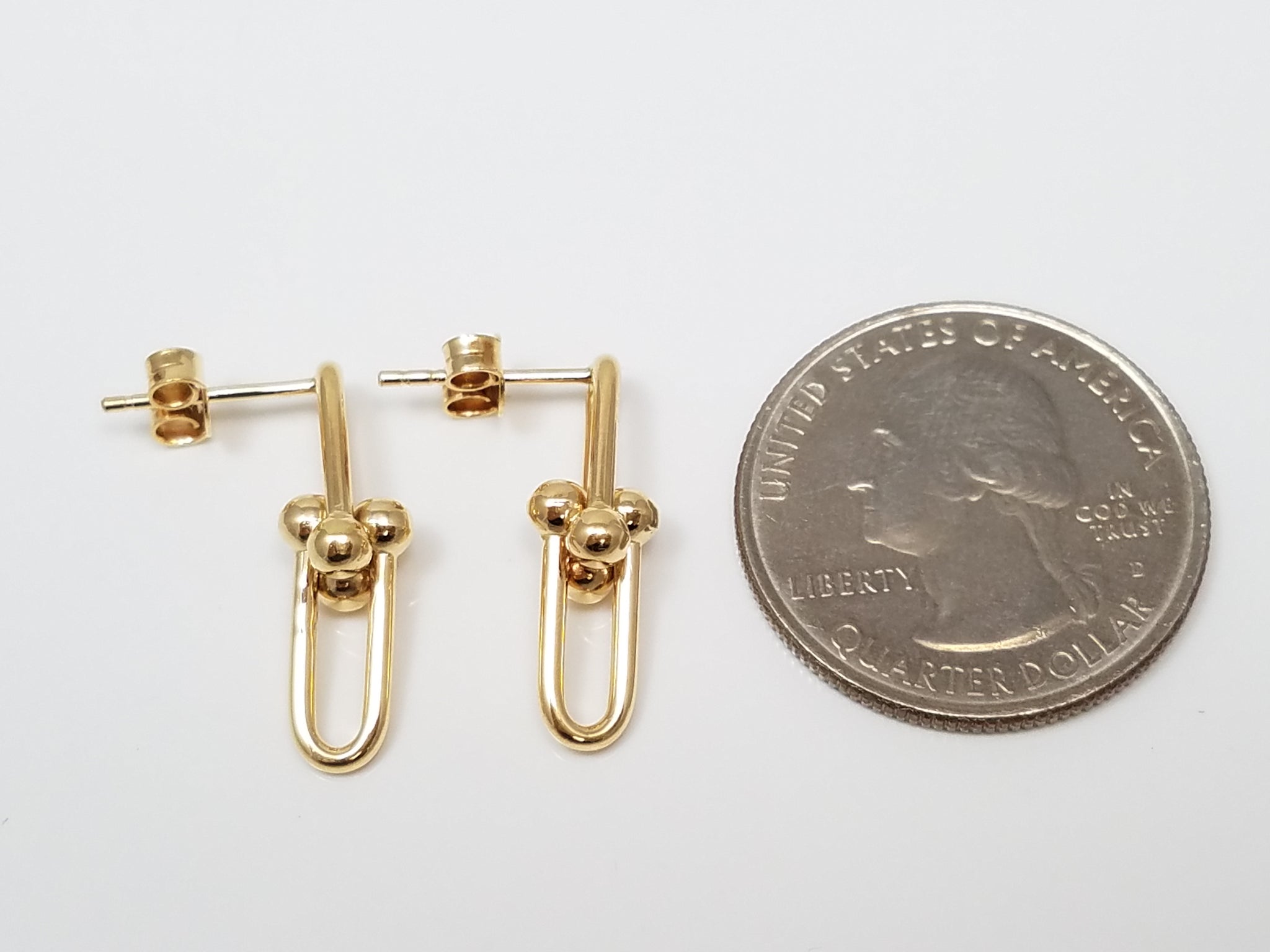 Moveable "U-Link" Earrings in 18k Yellow Gold