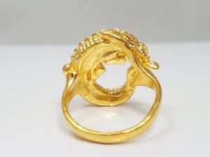$3,500 Retail MENE 24k Yellow Gold Solid Crocodile Ring