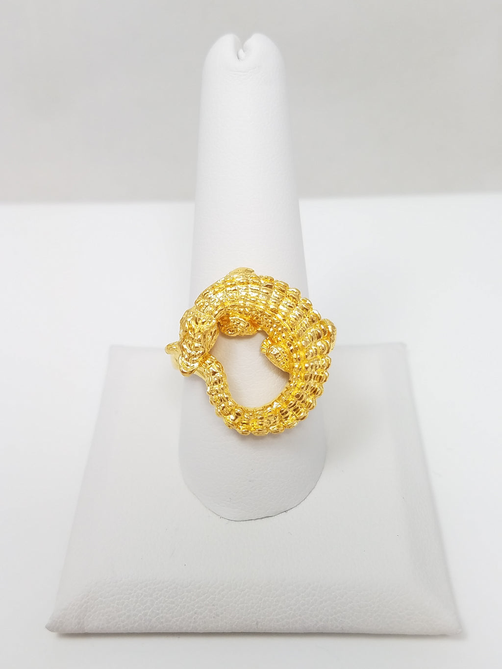 $3,500 Retail MENE 24k Yellow Gold Solid Crocodile Ring