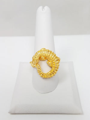 $3,500 Retail MENE 24k Yellow Gold Solid Crocodile Ring