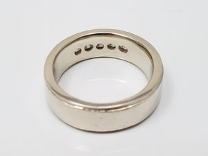 Brilliant 14k White Gold Cubic Zirconia Wedding Ring Band