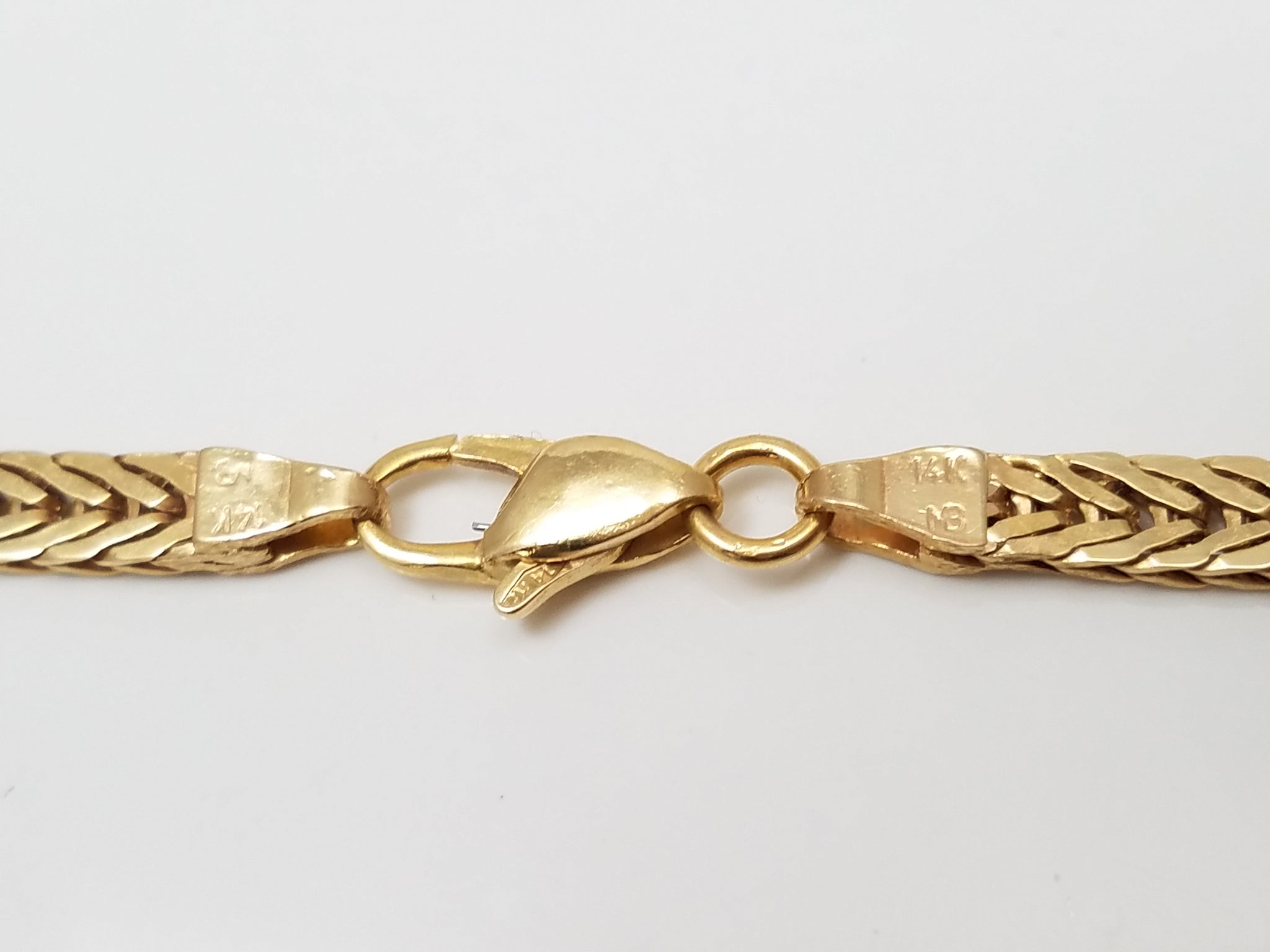 Stylish 18.5" Solid 14k Yellow Gold Foxtail Link Chain Necklace