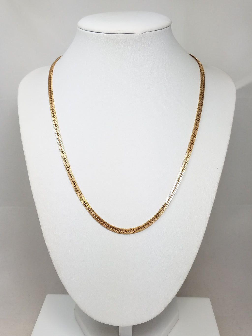 Stylish 18.5" Solid 14k Yellow Gold Foxtail Link Chain Necklace