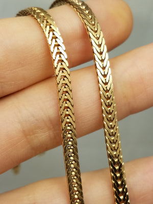 Stylish 18.5" Solid 14k Yellow Gold Foxtail Link Chain Necklace