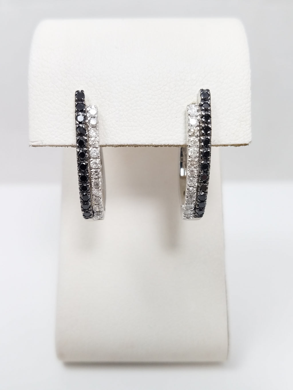 Dazzling 14k Natural Black and White Diamond Earrings