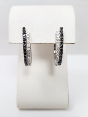 Dazzling 14k Natural Black and White Diamond Earrings
