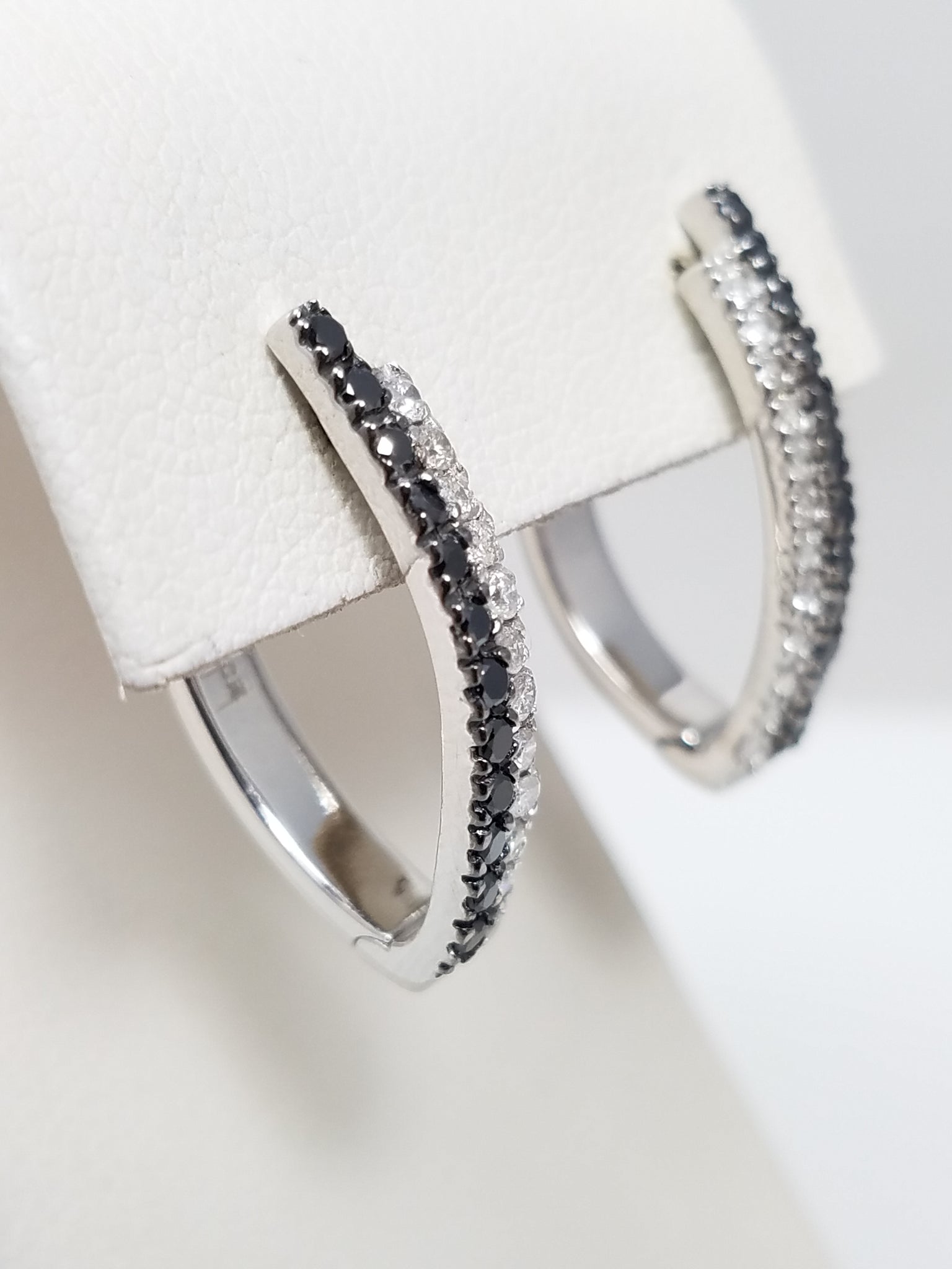 Dazzling 14k Natural Black and White Diamond Earrings