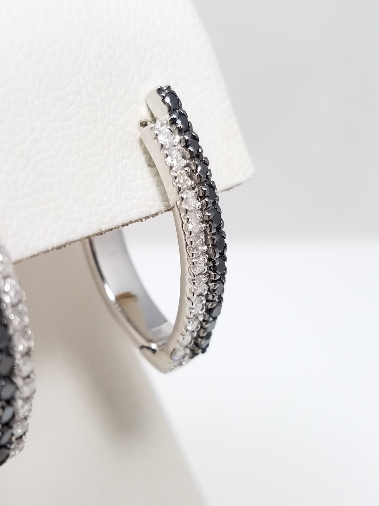 Dazzling 14k Natural Black and White Diamond Earrings