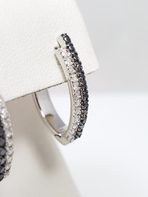 Dazzling 14k Natural Black and White Diamond Earrings