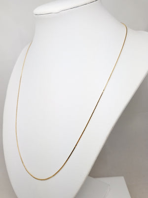 Classic 20" Solid 14k Yellow Gold Box Link Chain Necklace