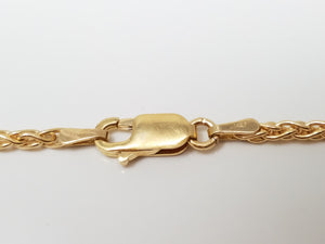 Classic 18" 14k Yellow Gold Rounded Wheat Chain Necklace