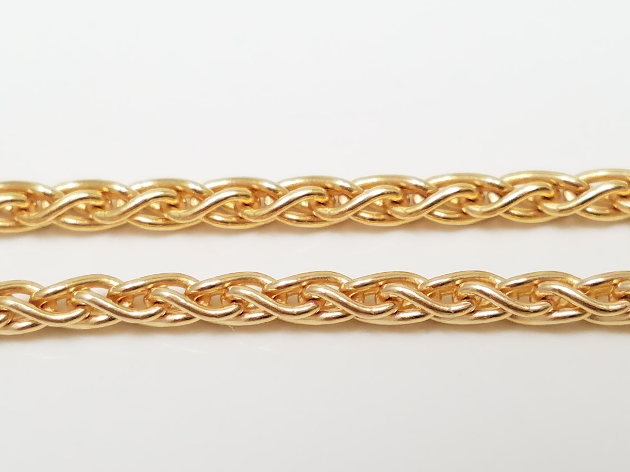 Classic 18" 14k Yellow Gold Rounded Wheat Chain Necklace