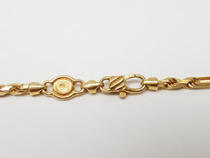 Sporty 18" Solid 14k Yellow Gold Figarope Link Chain Necklace
