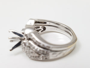 Dazzling 18k White Gold Natural Diamond Engagement Ring Set Mount