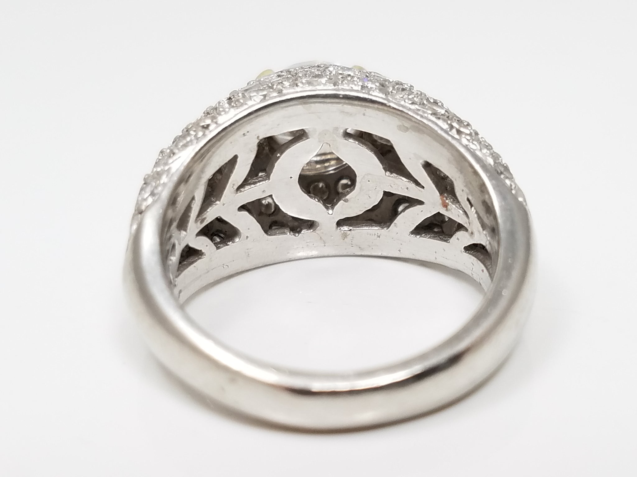 $8,000 Retail Simon G Platinum & 18k Yellow Gold Natural Diamond Cubic Zirconia Ring