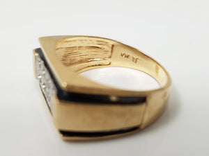Men's 10k Two Tone Gold Natural Diamond Ring Band