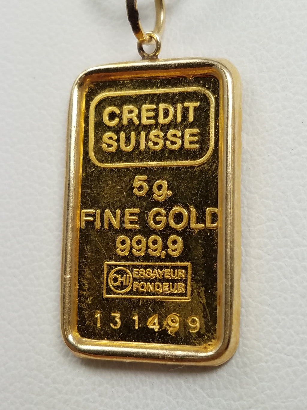 Cool 24k Yellow Gold 5 Gram Ingot With 14k Yellow Gold Pendant Mount