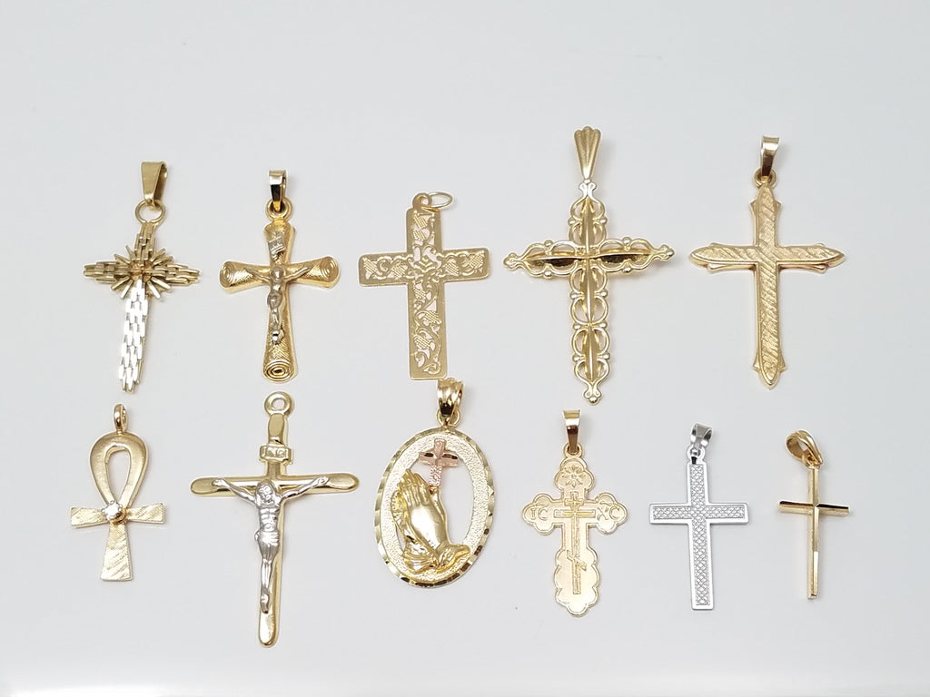 Religious 14k Yellow & White Gold Pendant Lot