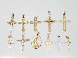 Religious 14k Yellow & White Gold Pendant Lot
