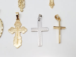 Religious 14k Yellow & White Gold Pendant Lot