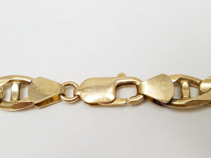 Sporty 20" Solid 14k Yellow Gold Mariner Link Chain Necklace