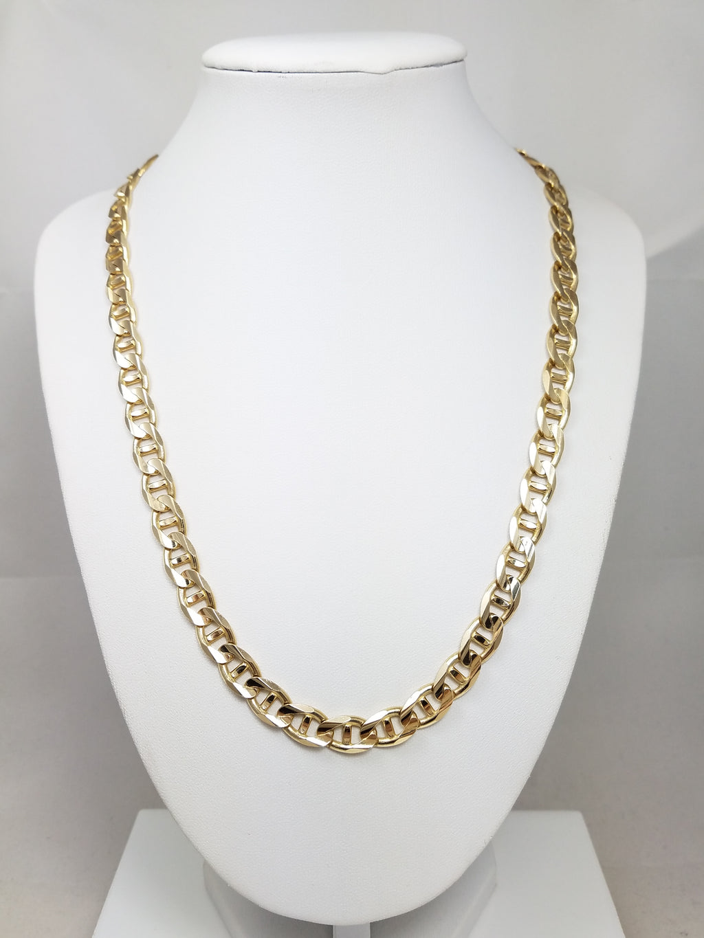 Sporty 20" Solid 14k Yellow Gold Mariner Link Chain Necklace