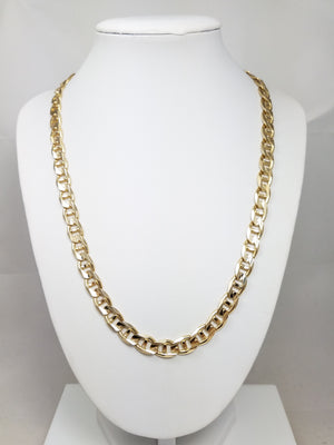 Sporty 20" Solid 14k Yellow Gold Mariner Link Chain Necklace