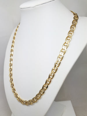 Sporty 20" Solid 14k Yellow Gold Mariner Link Chain Necklace