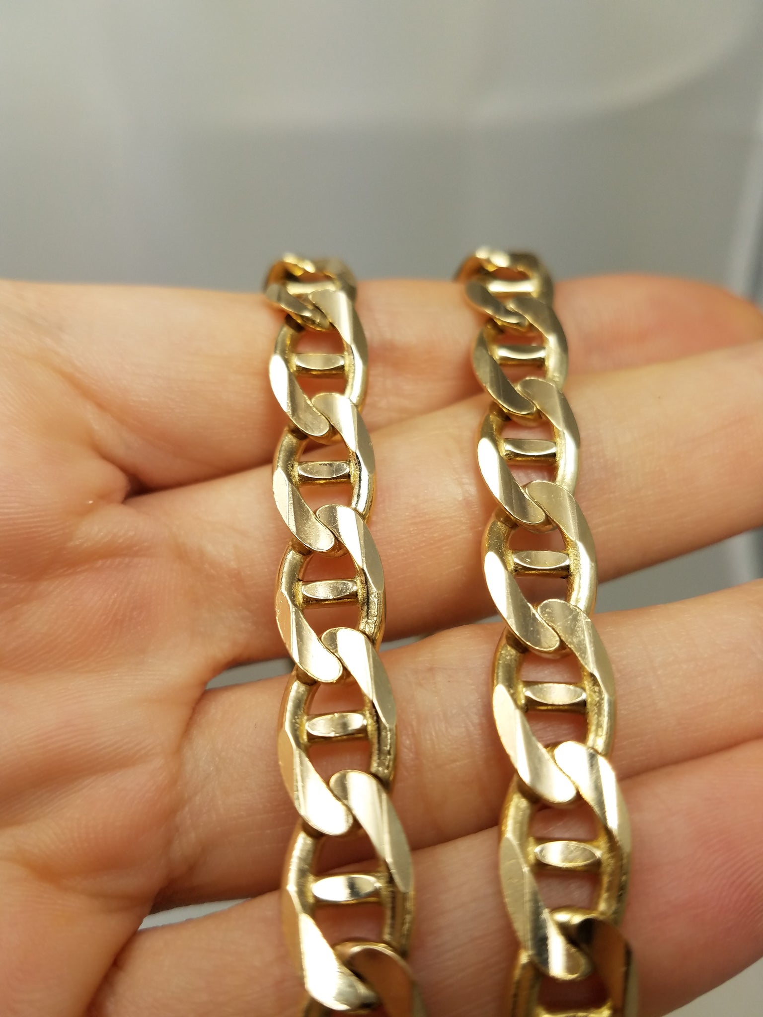Sporty 20" Solid 14k Yellow Gold Mariner Link Chain Necklace
