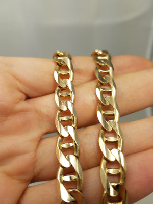 Sporty 20" Solid 14k Yellow Gold Mariner Link Chain Necklace
