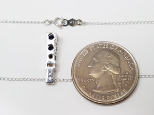 Precious 18" 14k White Gold Natural Sapphire Diamond Pendant Necklace
