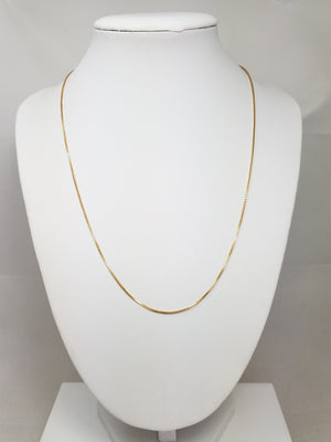 14k Yellow Gold 1mm/18.5" Box Link Necklace