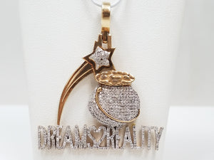 Tantalizing 10k Yellow Gold Natural Diamond "Dreams2Reality" Pendant